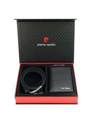 Elegancki zestaw prezentowy portfel + pasek marki w pudełku Pierre Cardin 120