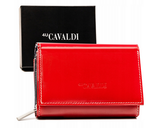 Klasyczny, skórzany portfel damski na zatrzask 4U Cavaldi