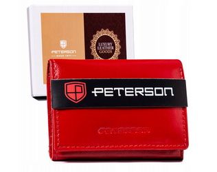 Mały, skórzany portfel damski na zatrzask Peterson