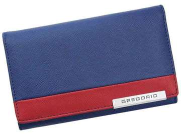 Portfel Damski Skórzany Gregorio FRZ-101 niebieski + czerwony Skóra Naturalna 