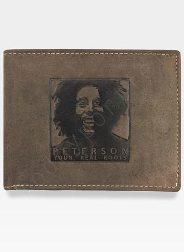 Portfel Męski Peterson Skórzany Bob Marley Rasta 364 Brązowy