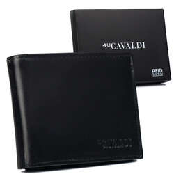 Skórzany portfel męski z kieszenią na dowód rejestracyjny — Cavaldi