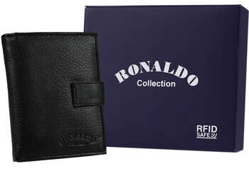 Skórzany zapinany portfel męski z zasuwanym schowkiem Ronaldo