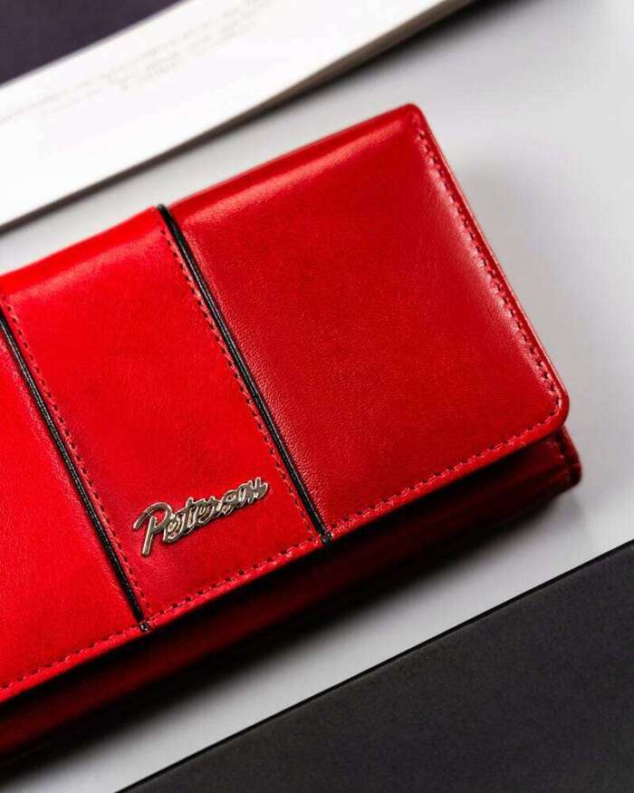 Duży, skórzany portfel damski na zatrzask — Peterson