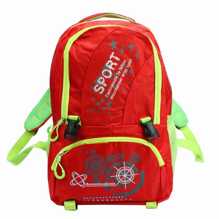 Plecak Sportowy Sport 4283 Duży Czerwony z Poliestru z Regulowanymi Ramionami i Kieszeniami A4