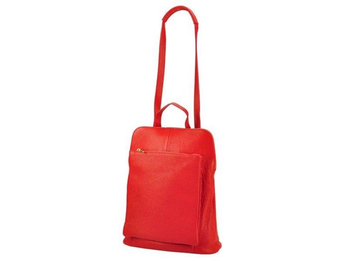 Skórzany Plecak A4 Patrizia Piu 518-001 ciemny czerwony