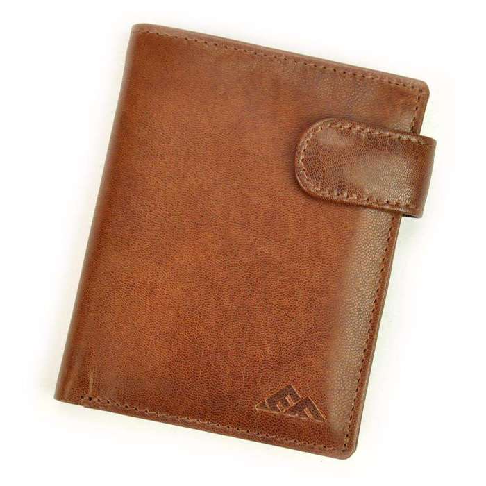 Skórzany portfel męski EL FORREST 543-26 RFID brązowy