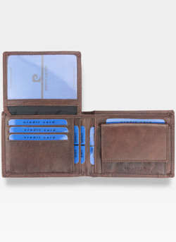 Bezpieczny Portfel RFID STOP Pierre Cardin Skórzany Męski Brązowy Lucas05 8806
