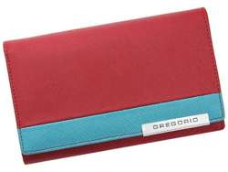 Portfel Damski Gregorio FRZ-112 Skóra Naturalna Czerwono-Niebieski RFID Secure