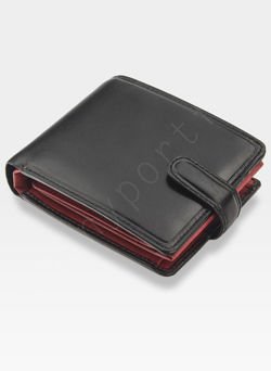 Visconti Portfel Męski Skórzany Torino TR35 RFID Czarny + Czerwony